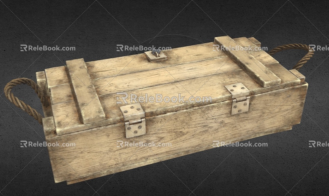 Wooden case, ammunition case, weapon case 3d model