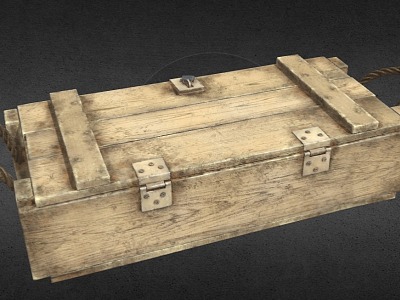 Wooden case, ammunition case, weapon case 3d model