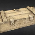 Stone and Wood Handcrafted Storage Chest With Metal Clasps Dark Background