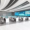 Monitoring room of central control room 3d model