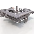 Industrial Mechanical Equipment Platform With Metal Frame Pipes And Components