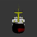 Red And White Cargo Ship With Yellow Cranes For Maritime Transportation
