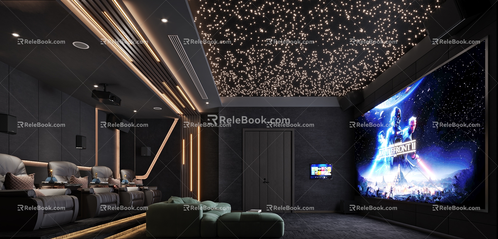 Modern AV Room Home AV Room 3d model