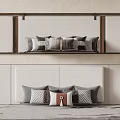 New Chinese bedside backrest soft bag pillow 3d model