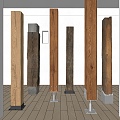 Modern Columns Old Wooden Columns Wooden Beams Pillars Concrete Columns 3d model