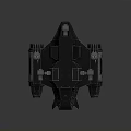 Futuristic Sci Fi Spacecraft Design With Multiple Engines And Weapon Mounted Structures 3d model