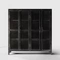 Modern Entryway Cabinet Sideboard With Mesh Doors And Metal Frame Storage Design