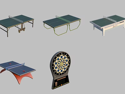 Entertainment facilities game hall table games video game city table tennis table darts 3d model