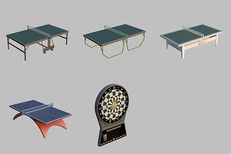 Entertainment facilities game hall table games video game city table tennis table darts 3d model