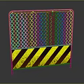 Yellow Grid Safety Barrier With Black Yellow Warning Stripes For Construction Site