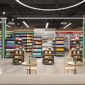 Supermarket Department Store Bright Interior With Well Arranged Shelves Various Products And Comfortable Seating