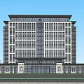 Modern Hospital Building Exterior With Glass Windows And Main Entrance
