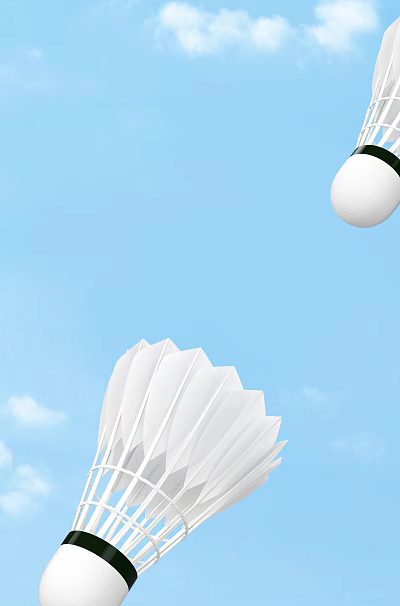White Badminton Shuttlecock Sports Equipment with Feather Part Flying in Blue Sky 3d model