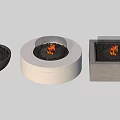 Modern Fire Pits In Round And Square Shapes With Black White Gray Colors