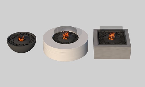 outdoor fireplace stove bonfire 3d model