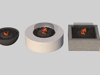 outdoor fireplace stove bonfire 3d model