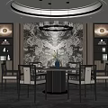 New Chinese Dining Table and Chair Combination Dining Table and Chair 3d model