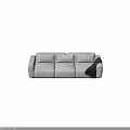 Light Gray Fabric Sectional Sofa With Pillows And Throw Blanket 3d model
