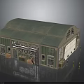 Green Roofed Industrial Building Structure With Metal Pipes Doors Windows And Equipment