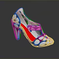 Fashionable High Heels With White Polka Dot Pattern And Red Heel Design