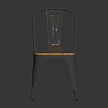 Vintage Metal Frame Wooden Seat Minimalist Design Leisure Chair For Home Decor