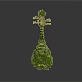 Green Pipa Shaped Decorative Home Ornament With Intricate Carved Patterns