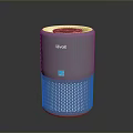 Levoit White Cylindrical Air Purifier With Blue Indicator For Computer Workspace 3d model