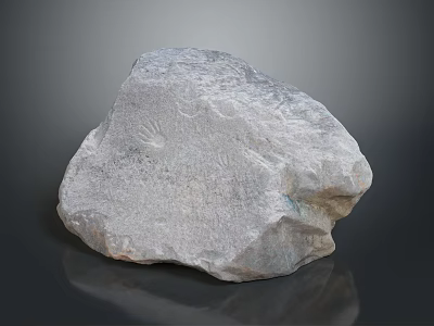 Natural Gray Stone With Rough Surface And Natural Texture As Raw Material 3d model