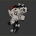 White And Red Sci Fi Mech Robot Gaming Movie Character With Mechanical Armor