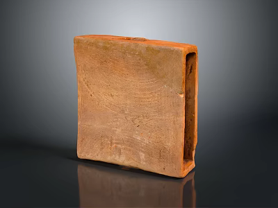 Red Brick Architectural Construction Element With Textured Surface And Terracotta Clay Material 3d model