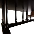 Dark Wooden Dining Table Set With Leather Upholstered Chair And Sturdy Legs