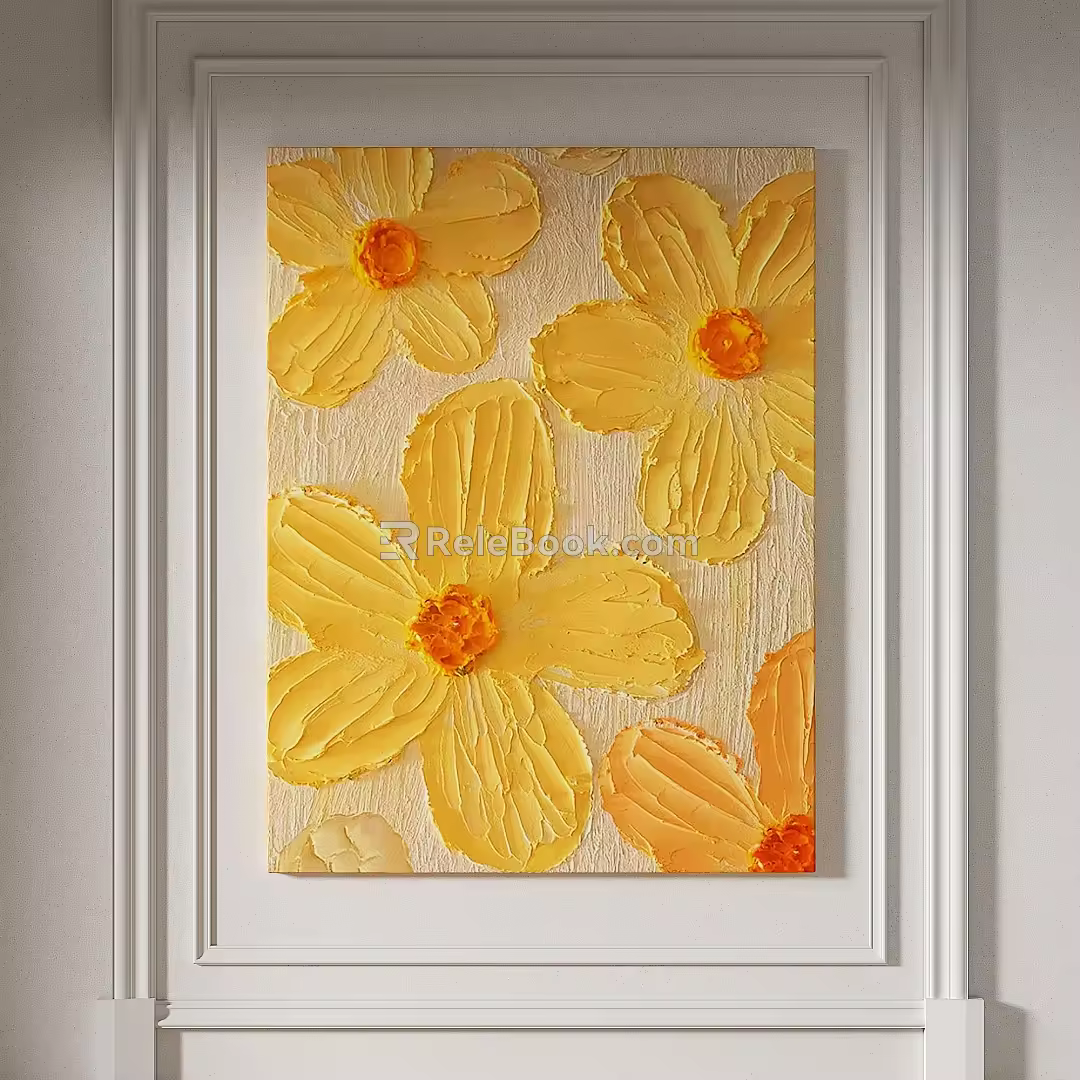 Modern Simple Texture Abstract Light Luxury Silent Three-dimensional Decorative Painting 3d model