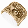 Unique Modern Outdoor Chair with Wavy Striped Wooden Structure and Creative Curved Design