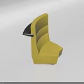 Yellow Irregular Shaped Sofa With Unique Curved Backrest And Modern Interior Design
