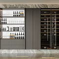 Modern Luxury Wine Cabinet With Glass Doors Wine Bottles Glass Storage Sleek Wooden Panels Organized Shelves