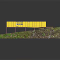 Children's Yellow Toy House Model With Pink Pillars And Transparent Windows On Green Grass Base