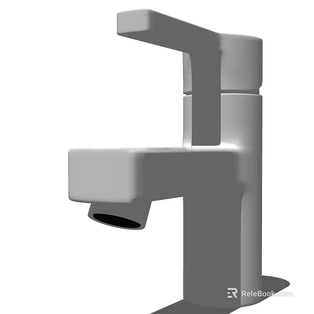 Modern Minimalist Faucet With Sleek Single Handle And Smooth Metal Structure 3d model 
