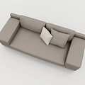 Modern Gray Two Seater Sofa with White Cushion Minimalist Design 3d model