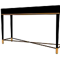 Modern Black and Gold Console Table with Crossed Legs and Elegant Structure 3d model