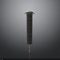 Ancient Decorative Sword With Intricate Blade Patterns And Curved Top Design