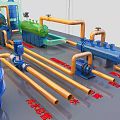 Industrial Equipment System Featuring Pneumatic Valves Filters Pressure Sensors Air Dryers And Piping
