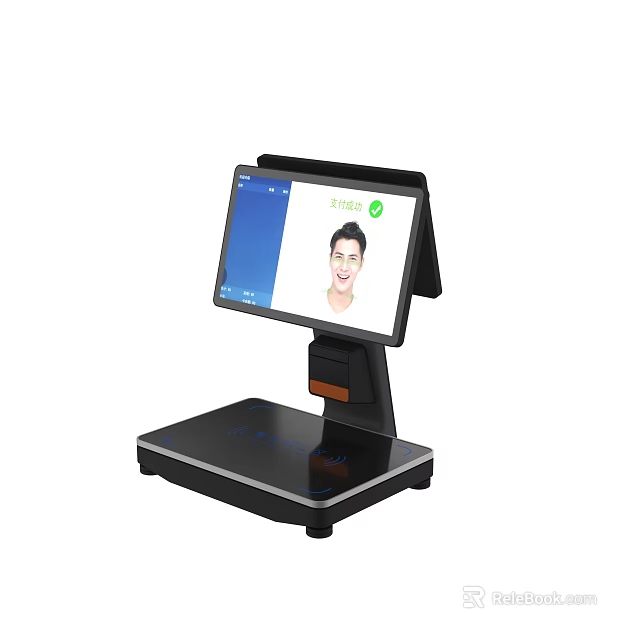 Modern Commercial Smart Payment Terminal With Facial Recognition Scan Function 3d model 