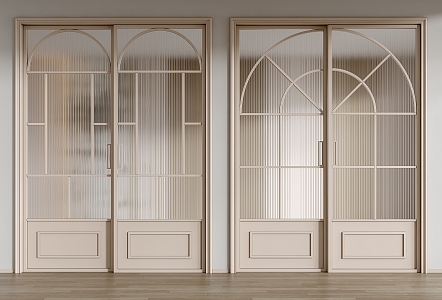 French sliding door glass sliding door 3d model