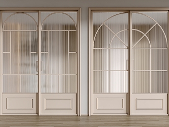 French sliding door glass sliding door 3d model