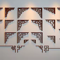 New Chinese Style Carved Corner Flower Corner Line Carved 3d model