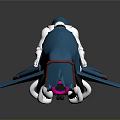 Blue Futuristic Motorcycle Concept Design With White Rider Figure