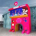 Red Interactive Game Machine With PLAY Letters And Daoyuan Technology Branding 3d model