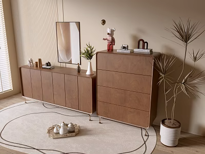 Modern Wood Grain Cabinet Simple Style Cabinet Whole Cabinet Sideboard Balcony Cabinet Storage Cabinet Entrance Cabinet 3d model