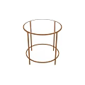 Modern Round Coffee Table with Glass Top and Gold Metal Frame