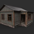 Detached House With Wooden Exterior Gray Roof Windows And Stone Base